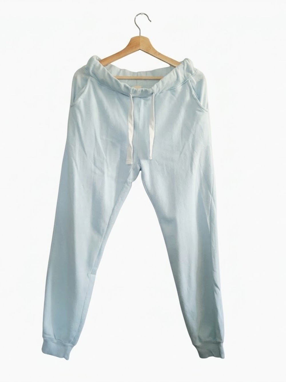 OOTD Women's L Pastel Blue Fleece Joggers Cotton Blend Loungewear Casual
